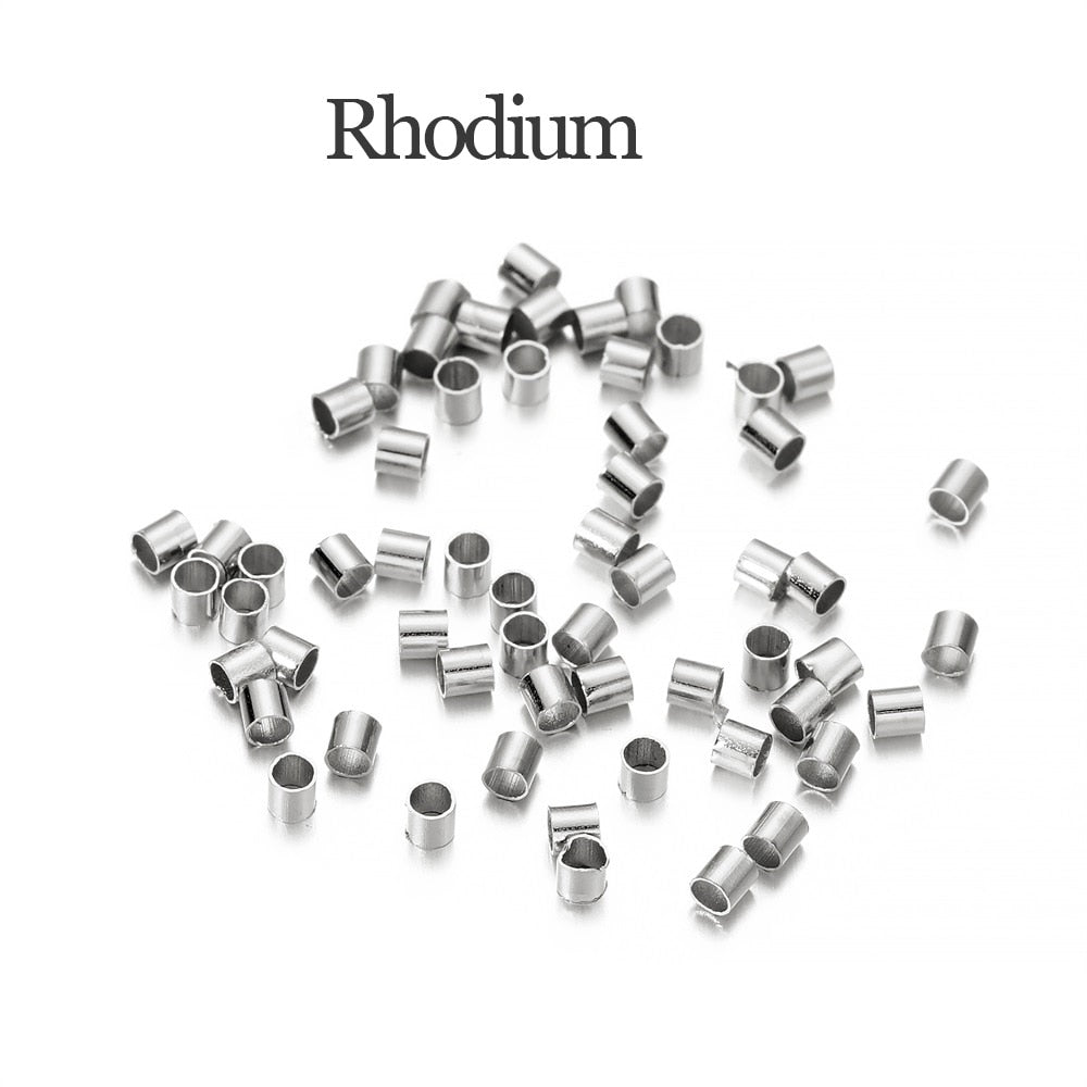 Goldkupfer-Rohr-Crimp-Endperlen, 1,5 2,0 2,5 mm, 150–500 Stück