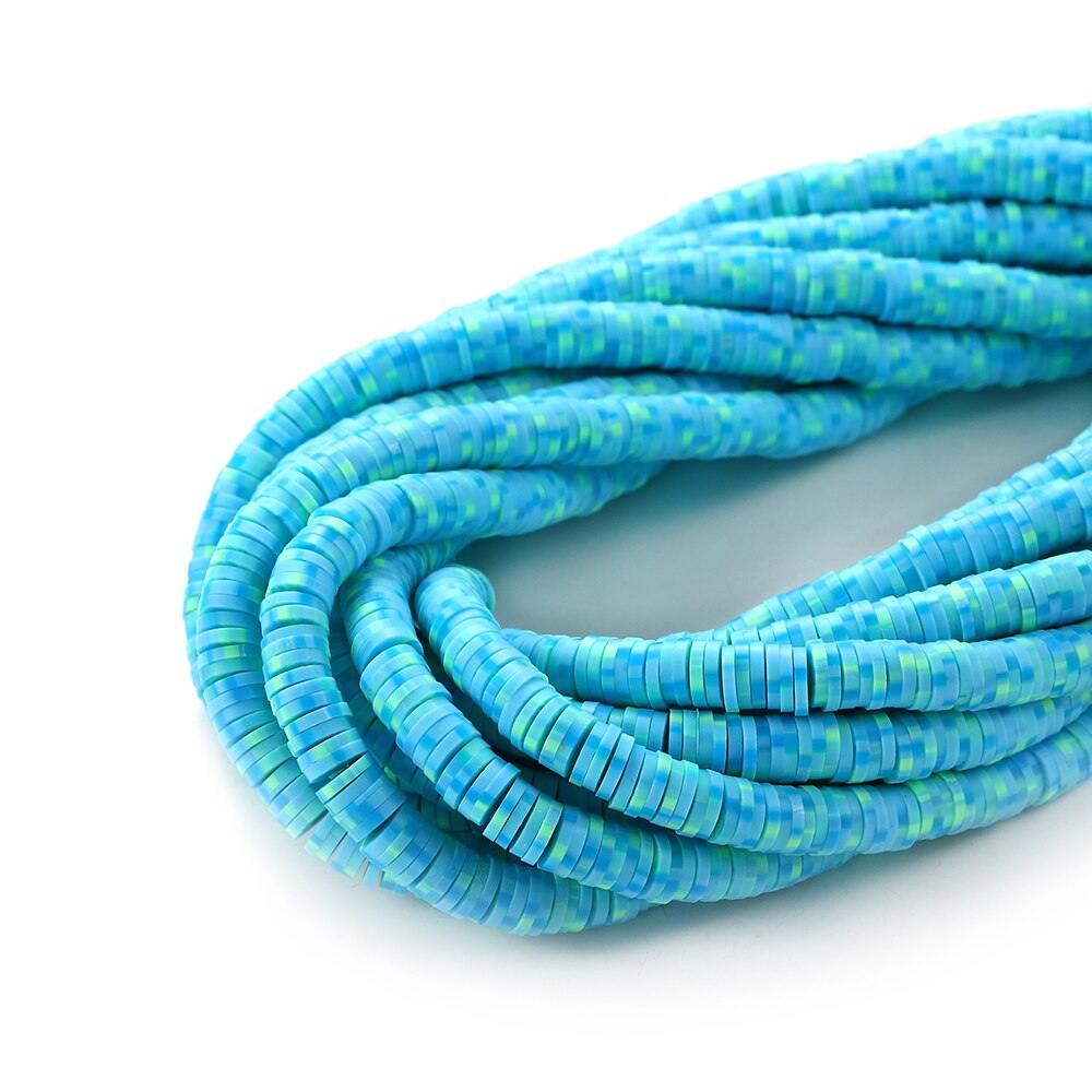6-8mm Flat Round Polymer Clay Beads Mix