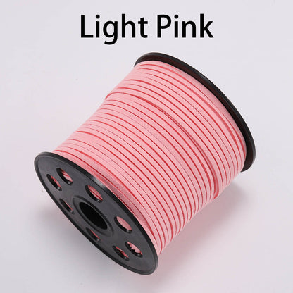 2.5 mm Flat Faux Suede Braided Cord Korean Velvet Leather, 10m lot