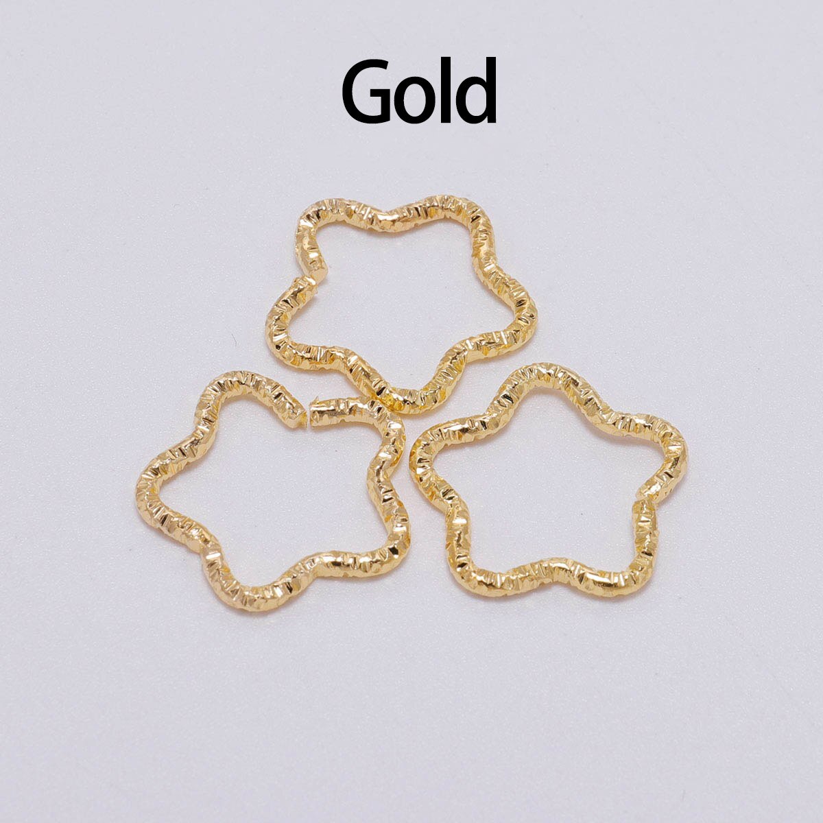 30-100pcs 8-20mm Gold Twisted Jump Rings