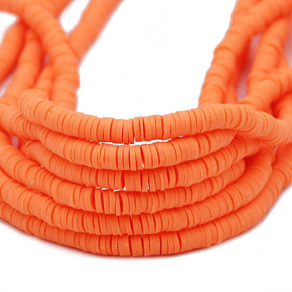 6mm Mixed Color Flat Round Polymer Clay Beads