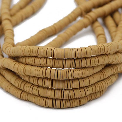 6mm Mixed Color Flat Round Polymer Clay Beads