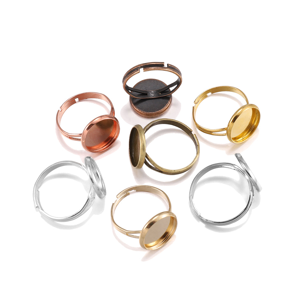 10pcs Adjustable Ring Base for Glass Cabochons