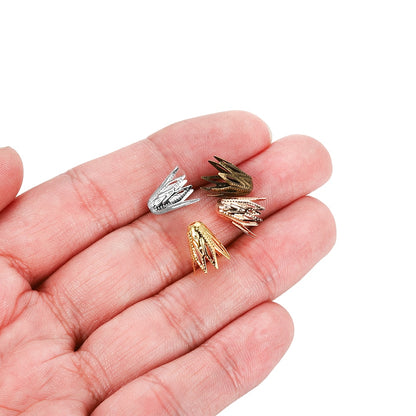 8x10mm Gold Filigree Cone Flower Bead Caps, 100pcs