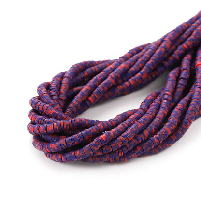 6-8mm Flat Round Polymer Clay Beads Mix