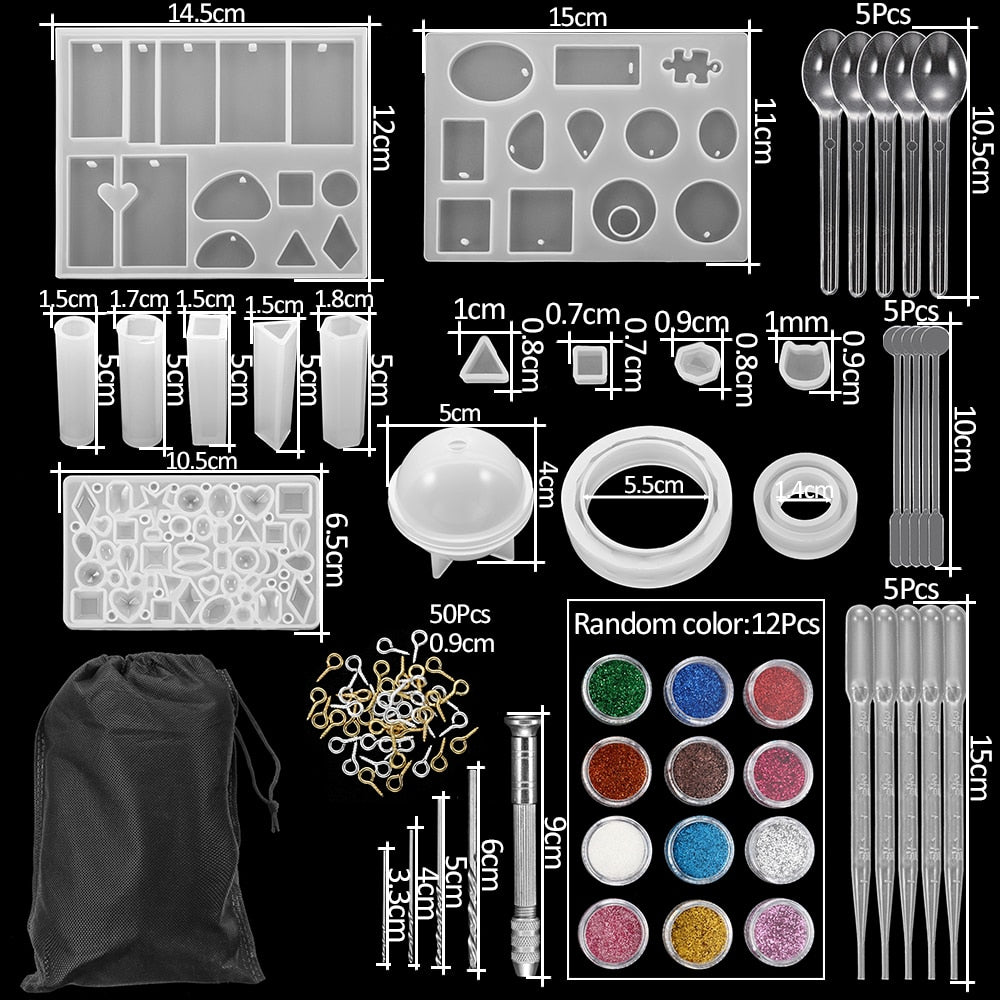 Epoxy Casting Molds Sets, 15-348Pcs