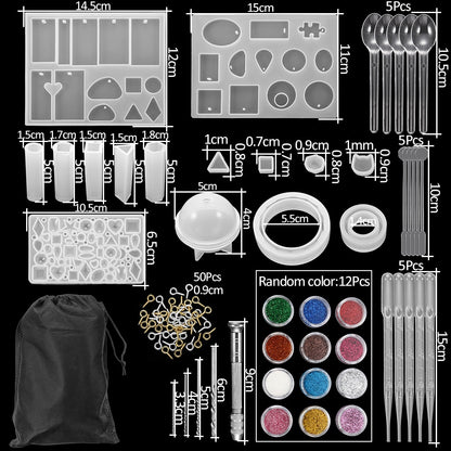 Epoxy Casting Molds Sets, 15-348Pcs