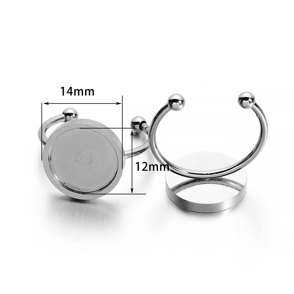 10pcs 4-10mm Stainless Steel Ring Settings