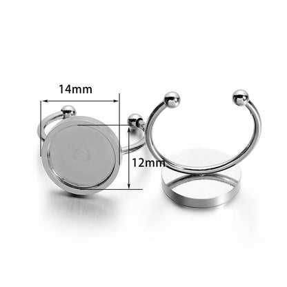 10pcs 4-10mm Stainless Steel Ring Settings