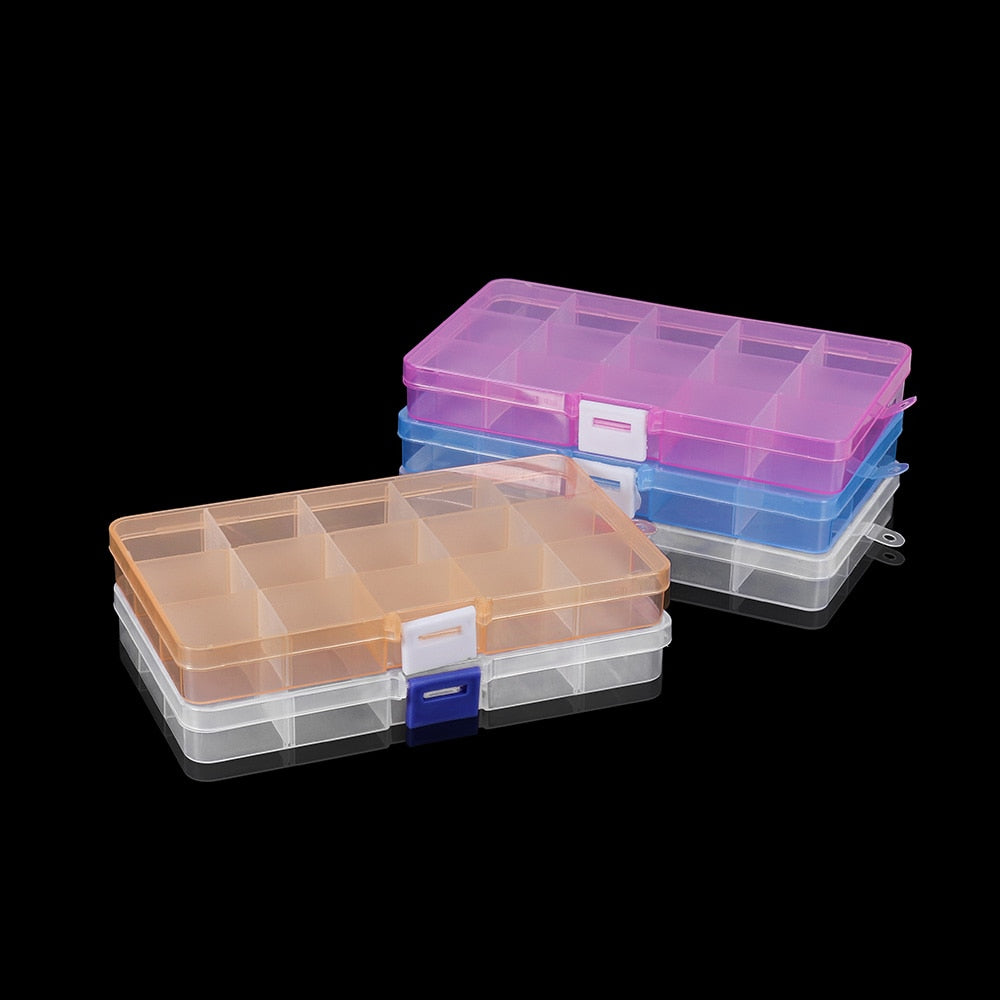 Adjustable Grids Jewelry Beads Storage Box