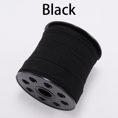2.5 mm Flat Faux Suede Braided Cord Korean Velvet Leather, 10m lot