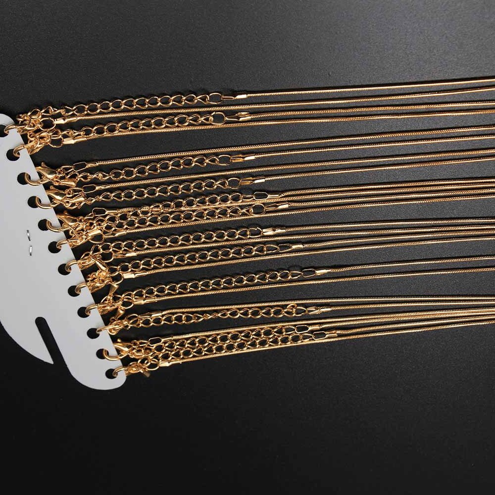 45cm Lobster Claw Clasp Snake Necklace Chains, 12Pcs Pack
