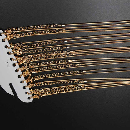 45cm Lobster Claw Clasp Snake Necklace Chains, 12Pcs Pack