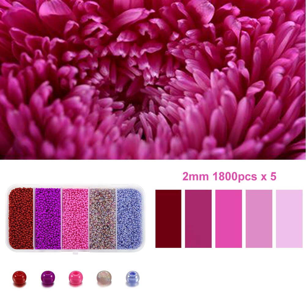 5 Color 2mm Czech Seed Beads Box