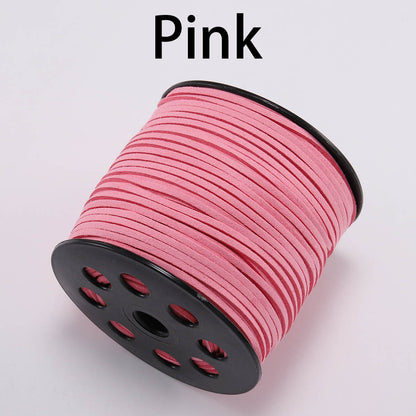 2.5 mm Flat Faux Suede Braided Cord Korean Velvet Leather, 10m lot