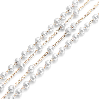 Imitation Pearl Chain Beads, 50-500cm bag