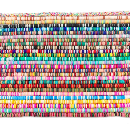 6mm Mixed Color Flat Round Polymer Clay Beads