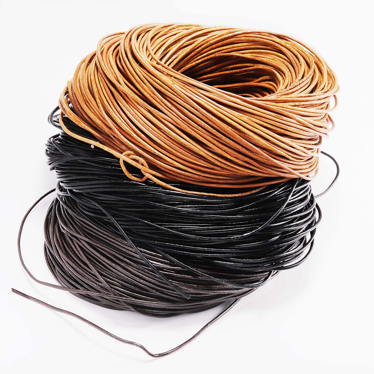 1.5 2 2.5 3 4 5 6mm Genuine Cow Leather Round Thong Cord, 2-5m lot