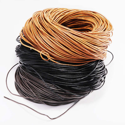 1.5 2 2.5 3 4 5 6mm Genuine Cow Leather Round Thong Cord, 2-5m lot