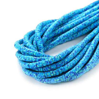 6-8mm Flat Round Polymer Clay Beads Mix