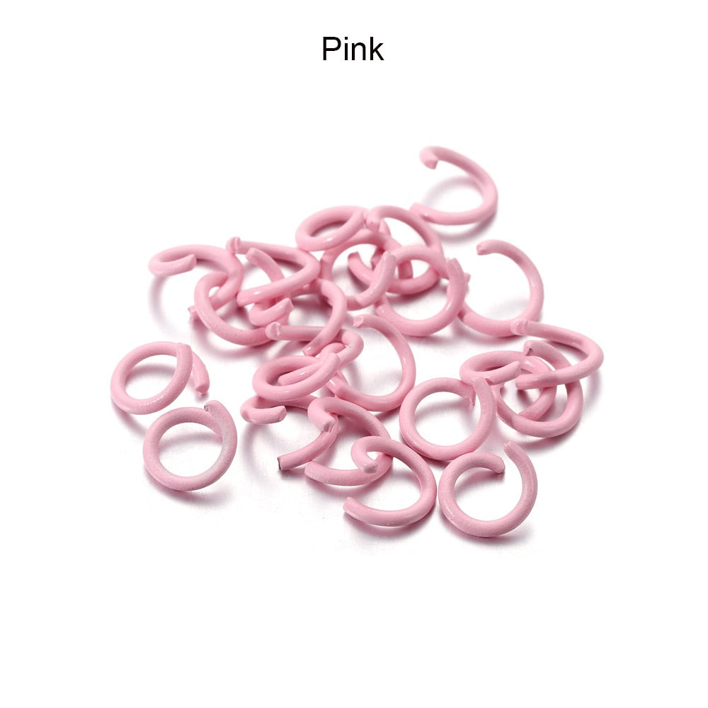1.2x8mm Colorful Metal Jump Rings, 100pcs