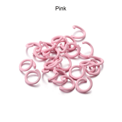 1.2x8mm Colorful Metal Jump Rings, 100pcs