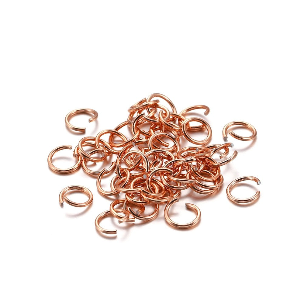 300pcs 6-10mm Aluminum Soft Open Loop Jump Rings