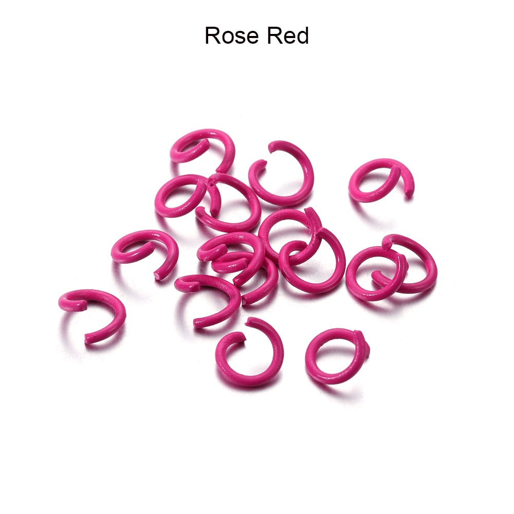 1.2x8mm Colorful Metal Jump Rings, 100pcs