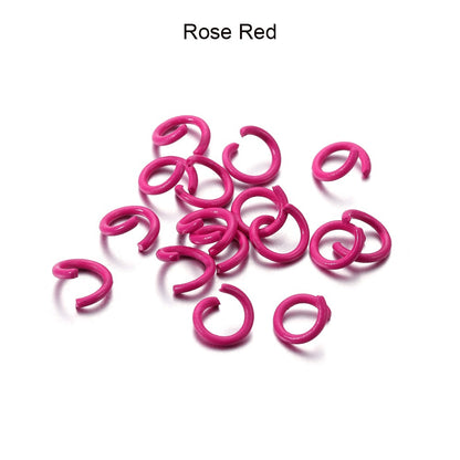 1.2x8mm Colorful Metal Jump Rings, 100pcs