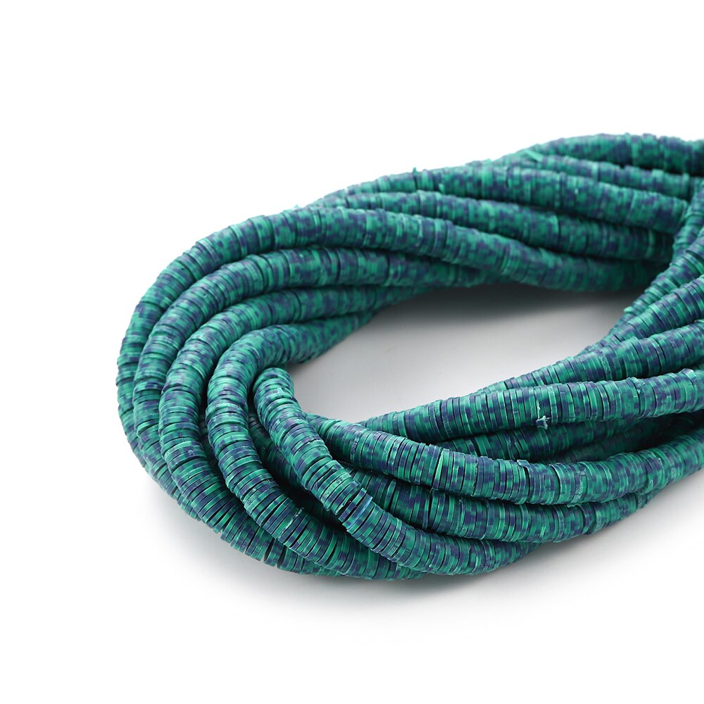 6-8mm Flat Round Polymer Clay Beads Mix