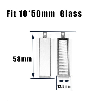 5pcs 10x50mm Rectangle Pendant Cabochon Base