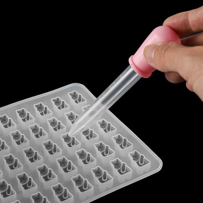 2-5pcs 5ml Clear Silicone Graduated Droppers for Crafts & Candy Molds