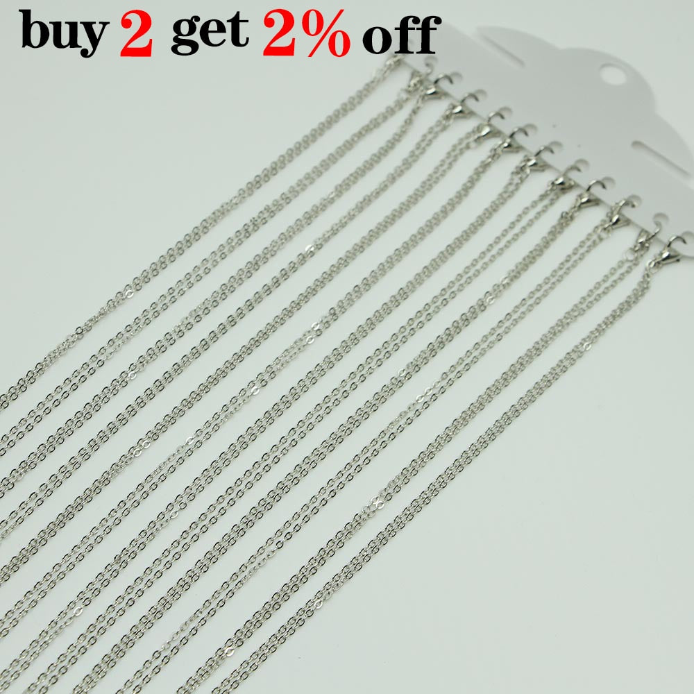 White K Lobster Clasp Necklace Charm 12Pcs Pack 40cm