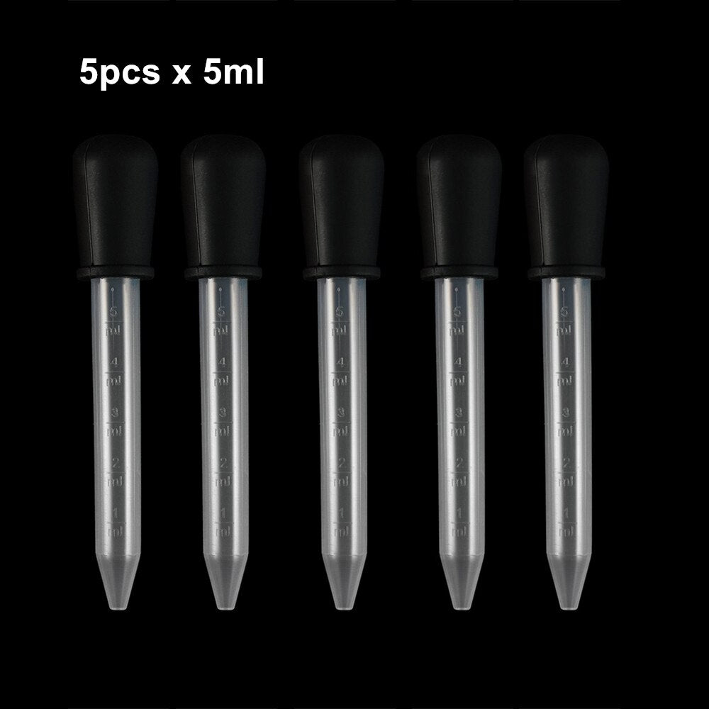 2-5pcs 5ml Clear Silicone Graduated Droppers for Crafts & Candy Molds