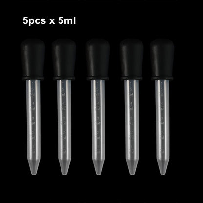 2-5pcs 5ml Clear Silicone Graduated Droppers for Crafts & Candy Molds