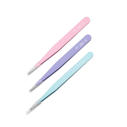 3-Color Bent Nose Tweezers, 1pc