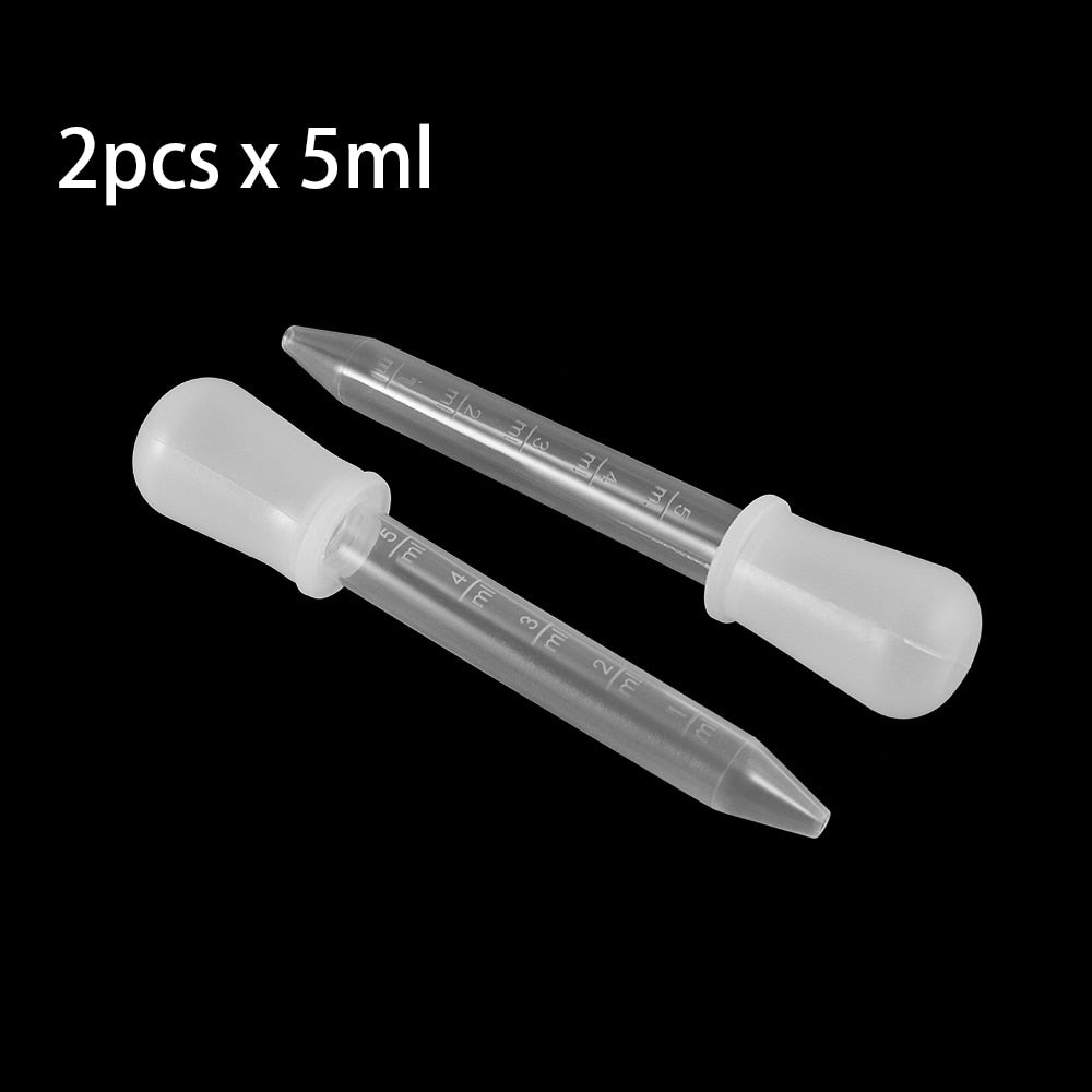 2-5pcs 5ml Clear Silicone Graduated Droppers for Crafts & Candy Molds