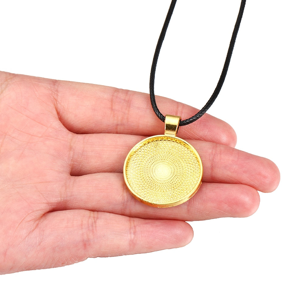 5pcs 25mm Cabochon Base Tray with Wax String
