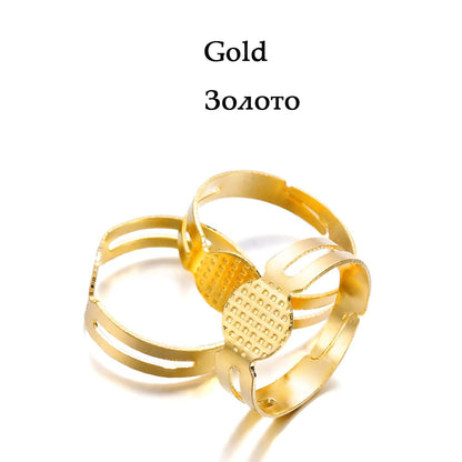 40pcs 7, 8mm Gold Plated Adjustable Rings