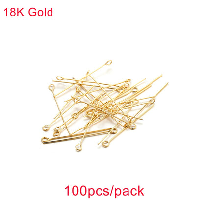 20-40mm Gold Plated Copper Pins, 100pcs