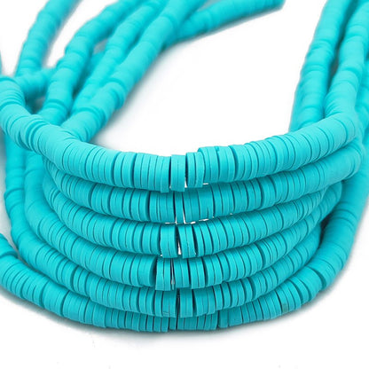 6mm Mixed Color Flat Round Polymer Clay Beads