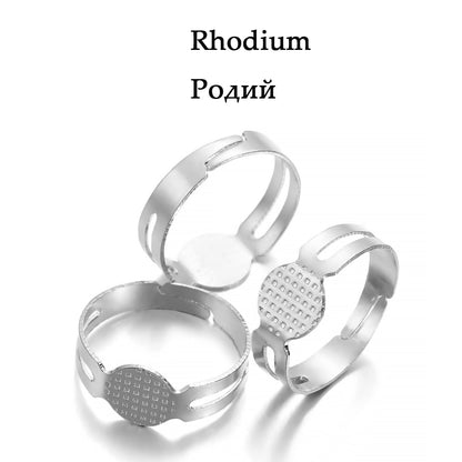 40pcs 7, 8mm Gold Plated Adjustable Rings