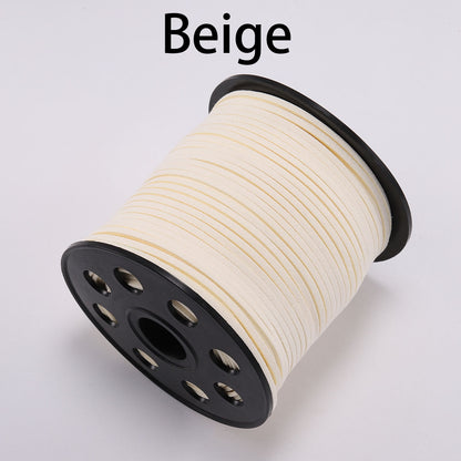 2.5 mm Flat Faux Suede Braided Cord Korean Velvet Leather, 10m lot