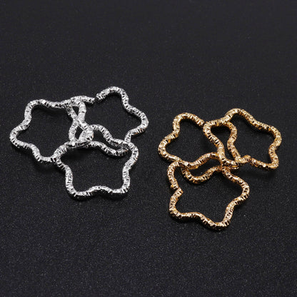 Gold Star 16.5mm Twisted Jump Rings, 50pcs