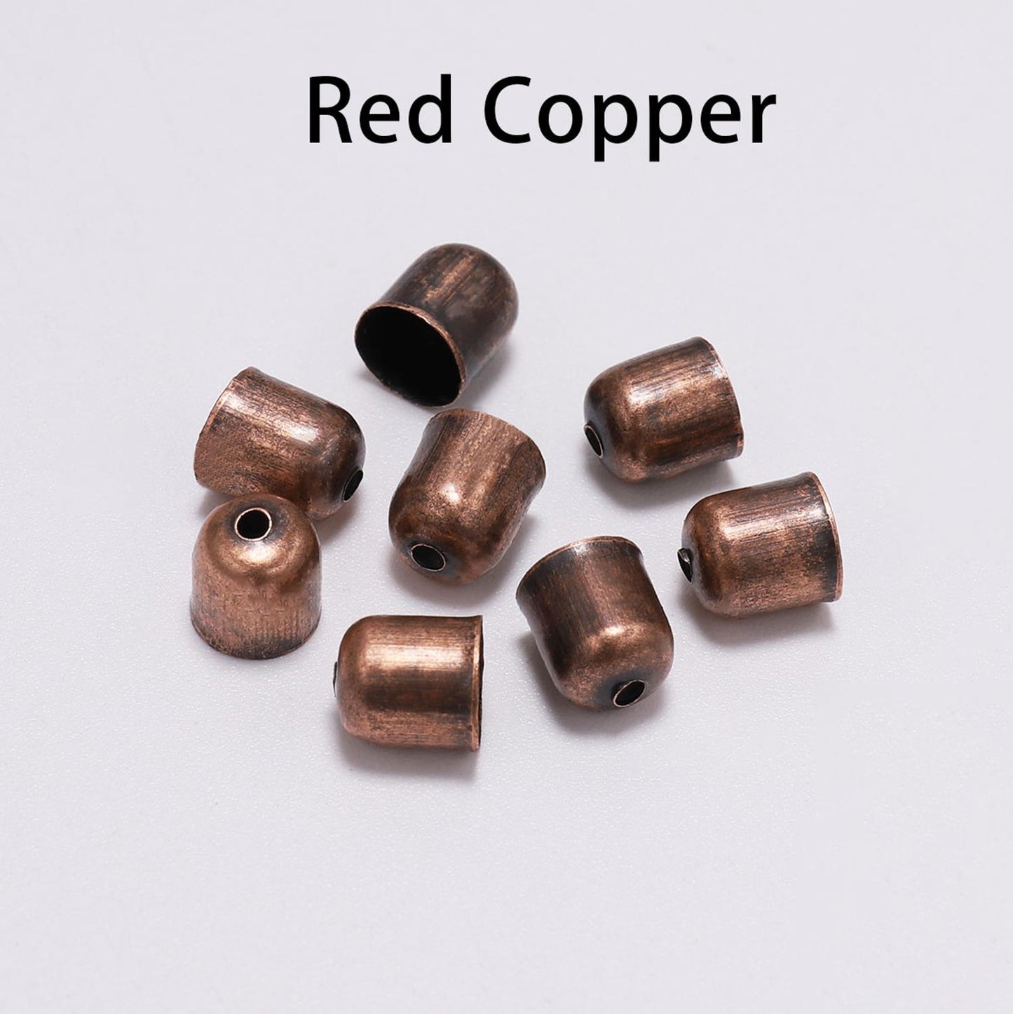Leather Cords Bracelets Buckle End Tip Tassel Caps 3-10mm, 50-100pcs