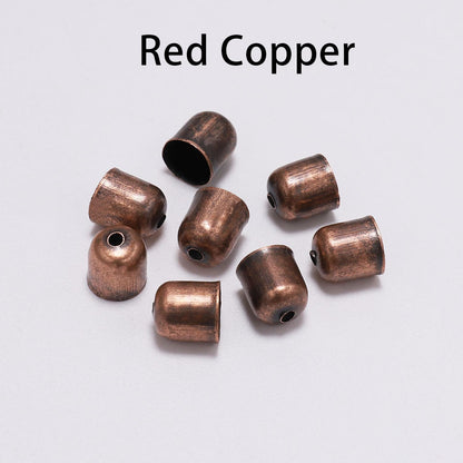 Leather Cords Bracelets Buckle End Tip Tassel Caps 3-10mm, 50-100pcs