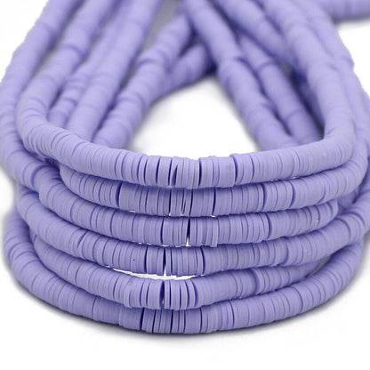 6mm Mixed Color Flat Round Polymer Clay Beads