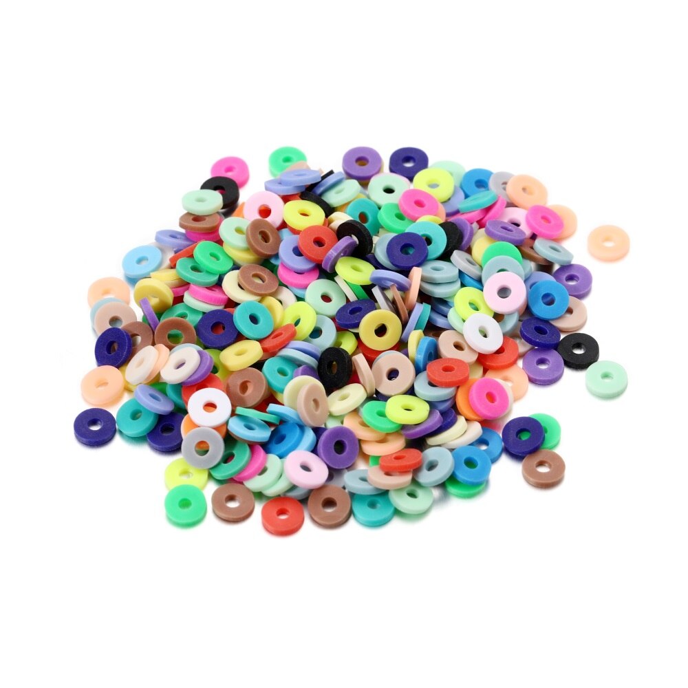 6mm Flat Round Polymer Resin Clay Beads