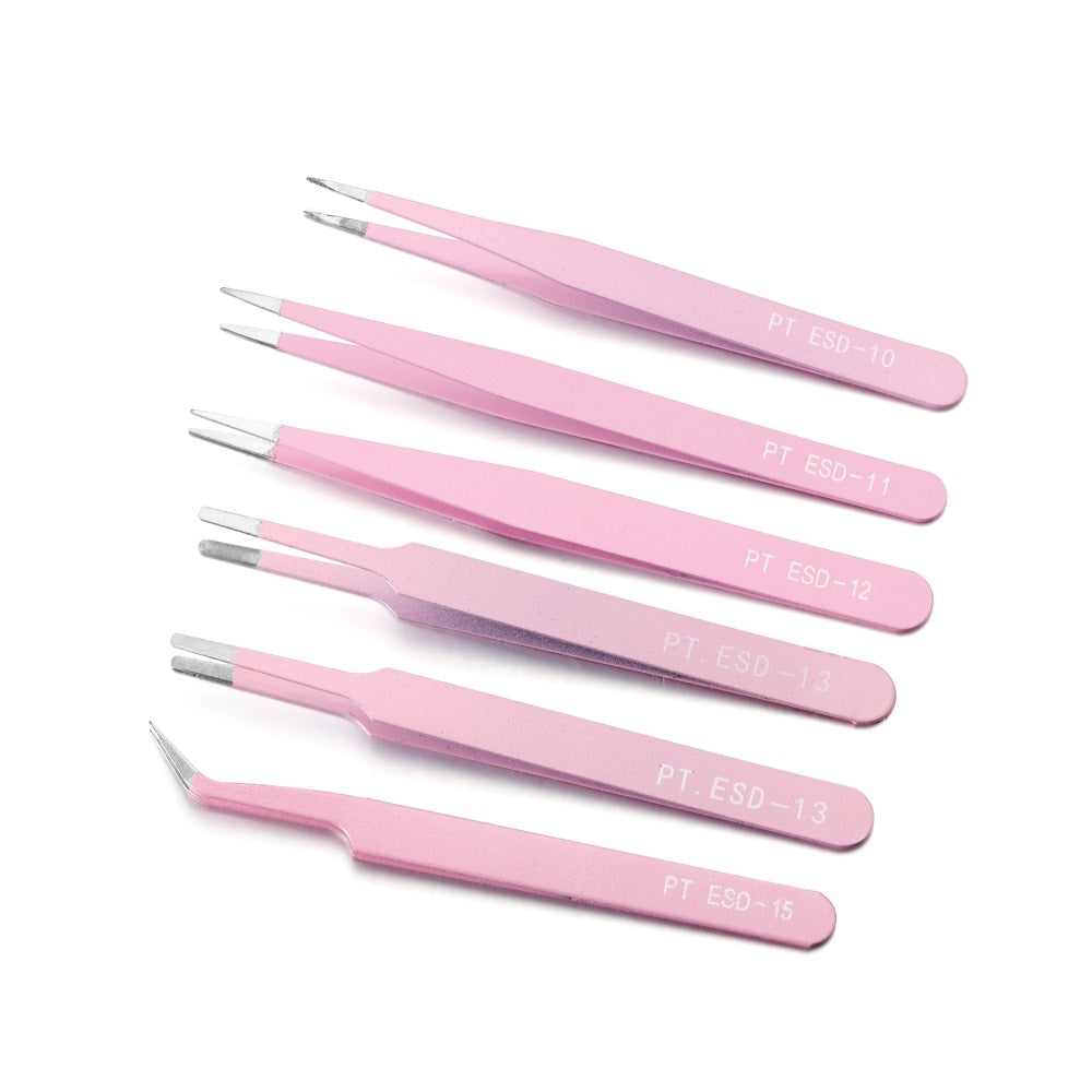 3-Color Bent Nose Tweezers, 1pc