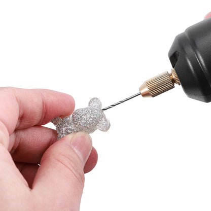 Portable 5V Mini Handheld Electric Drill Set with USB Cable & 3 Bits